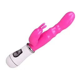 Вибратор Bunny силиконовый комбинированный 12 режимов для женщин 26 см розовый