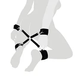 Хрестовина з натуральної шкіри Art of Sex - 4 Way Connector, Чорний Art of Sex SO7480 94916 - мініатюра 4