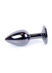 Анальна пробка - Jewellery Dark Silver Plug Clear - мініатюра 5
