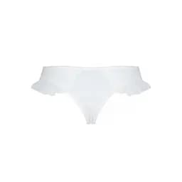 Трусики в горошок з рюшами та шнурівкою Fatin Thong white - Passion L/XL - мініатюра 6