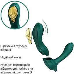 Смарт-вібратор в трусики Zalo AYA Turquoise Green насадка та пульт ДК - мініатюра 4