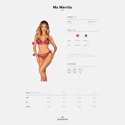 Комплект білизни Obsessive Ms Merrilo XS/S червоний - мініатюра 7