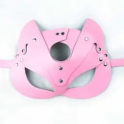 Маска кошки из экокожи для ролевых игр One Size розовая