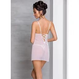 Сорочка з вирізами на грудях + стрінги LOVELIA CHEMISE white - Passion L/XL - мініатюра 4
