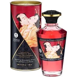 Разогревающее масло Shunga Aphrodisiac Warming Oil - Sparkling Strawberry Wine (100 мл)
