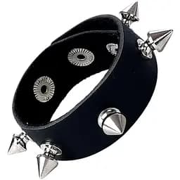 Ерекційне кільце Art of Sex James з шипами з натуральної шкіри Чорне