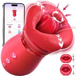 Вібратор для стимуляції клітора I’MCUM Hot Lips Vibe 3 режими лизання 10 режимів вібрації Керування через застосунок