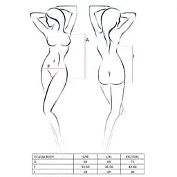 Боді монокіні з глибоким декольте Passion OTAVIA Body black L/XL - мініатюра 5