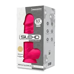 Фалоімітатор Silexd Premium Silicone Dildo Model 4 Size 8.5 21.5 см рожевий - мініатюра 3