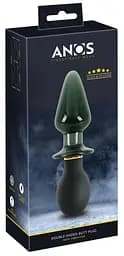 Анальний стимулятор - ANOS Double-Ended Butt Plug With Vibration - мініатюра 1