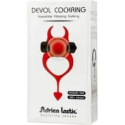 Эрекционное кольцо с вибрацией Adrien Lastic Devol 10.8 см красный