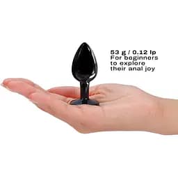 Металева анальна пробка з кристалом Dorcel Diamond Plug Black S - мініатюра 4
