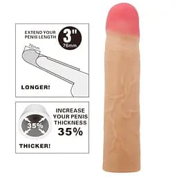 Насадка на пеніс PRETTY LOVE Kylian Flesh, Extend your penis lenghth 3 (76mm) PRETTY LOVE BI-026257 102746 - мініатюра 3