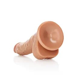 Фалоімітатор RealRock Curved Realistic Balls 7" 18 см (бежевий) - мініатюра 10