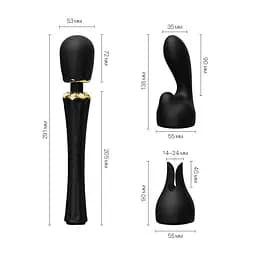 Вібромасажер з насадками Zalo — Kyro Wand Obsidian Black Zalo SO6651 97486 - мініатюра 8
