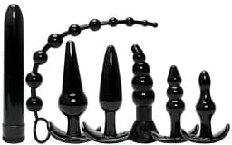 Набор анальных пробок I’MCUM Black Touch 7in1 6 пробок и вибропуля Черный (IM-KGS214)