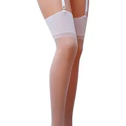 Класичні панчохи під пояс із широкою гумкою Passion ST001 3/4 bianco