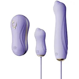 Набор 3в1 Zalo - Unicorn Set Violet: виброяйцо, пульсатор, вакуумный стимулятор