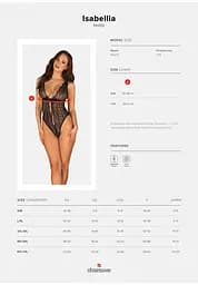 Боді Obsessive Isabellia L/XL (чорний) - мініатюра 13