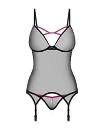 Комплект корсет і стрінги Obsessive Novenes XL/2XL чорний - мініатюра 2