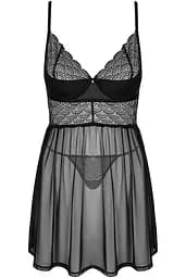 Комплект Obsessive Chemeris babydoll (Чорний, XS/S) Obsessive 101316 96927 - мініатюра 4