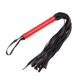 BDSM батіг з екошкіри для рольових ігор One Size чорно-червоний