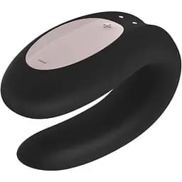 Смарт-вібратор для пар Satisfyer Double Joy із широким кліторальним стимулятором Чорний - мініатюра 5