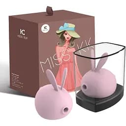 Вакуумний стимулятор з вібрацією KisToy Miss KK Pink - мініатюра 5
