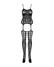 Бодістокінг Obsessive Bodystocking G310 топ панчохи підв'язки круглі вирізи S/M/L - мініатюра 5