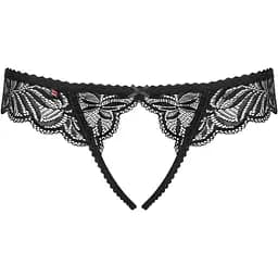Мереживні танга з доступом Obsessive Contica crothchles Thong L/XL, чорні