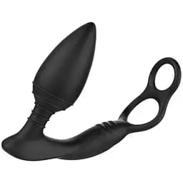 Анальная вибропробка Nexus SIMUL8 Plug Edition с эрекционным кольцом 2 мотора диаметр 4 см