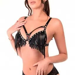 Кожаный лиф Angels Passion One size Черный K000872