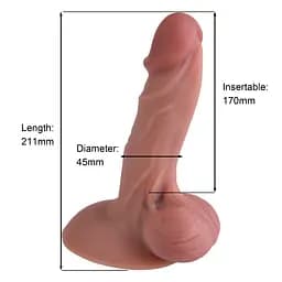 Фалоімітатор - Erospace Natural Play Silicone Dildo D4, 21 см - мініатюра 10