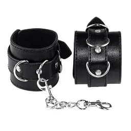 Элегантные кожаные наручники BDSM очарование и контроль One size Черный K000315