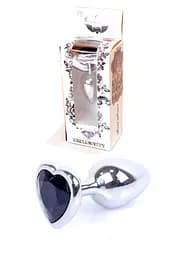 Анальна пробка B - Series HeavyFun Jewellery Silver Heart Plug, чорне серце Boss Series 64-00047 103412