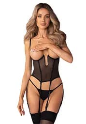 Корсет Obsessive Euphori, 2XL/3XL (чорний)