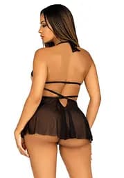 Пеньюар Leg Avenue Lace and mesh babydoll & panty Black L - мініатюра 2