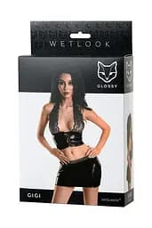 Сексуальний комплект Glossy Wetlook Gigi L чорний - мініатюра 5