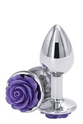 Ns Novelties Rose Buttplug S - Анальна пробка срібляста з фіолетовим NS Novelties 18820Purple 97070
