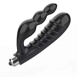 Двойной силиконовый вибратор анальный стимулятор стимулятор U-образной формы для женщин и мужчин 146 мм черный