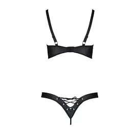Комплект з екошкіри Passion Celine Bikini black L/XL - мініатюра 4