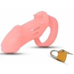 Пояс вірності чоловічий пластиковий CB-6000 із замком рожевий