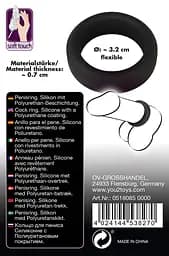 Ерекційне кільце Black Velvets Cock Ring 3.2 см чорний - мініатюра 11