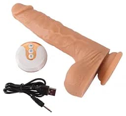 Вібратор You2Toys Natural Thrusting Vibe 21 см тілесний - мініатюра 8