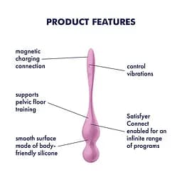 Вагінальні смарт-кульки з вібрацією Satisfyer Love Birds 1 Connect App Pink, 78 г Satisfyer SX0570 99892 - мініатюра 6
