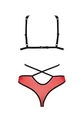 Комплект білизни Passion Peonia Set L/XL red бра трусики - мініатюра 4