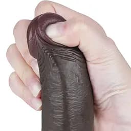 Фалоімітатор Sliding-Skin Dual Layer Dong 9 23 см (коричневий) - мініатюра 13