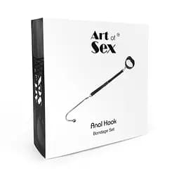 Анальний гак 4 з нашийником із натуральної шкіри Art of Sex - Anal hook, Чорний - мініатюра 5