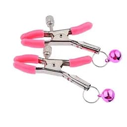 Зажимы для сосков с колокольчиком качественная игрушка Розовый K0217-3