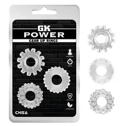 Набір ерекційних кілець GK Power Gear Up Rings Clear 3 шт. прозорий - мініатюра 2